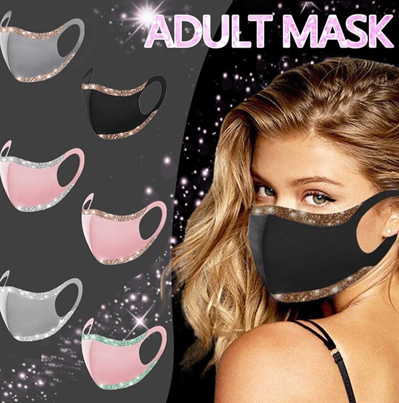 Sequins Colorblock Breathable Face Mask